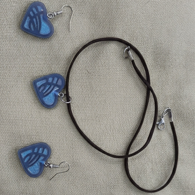 Set “Corazón Artesanal” en Resina Pintada a Mano