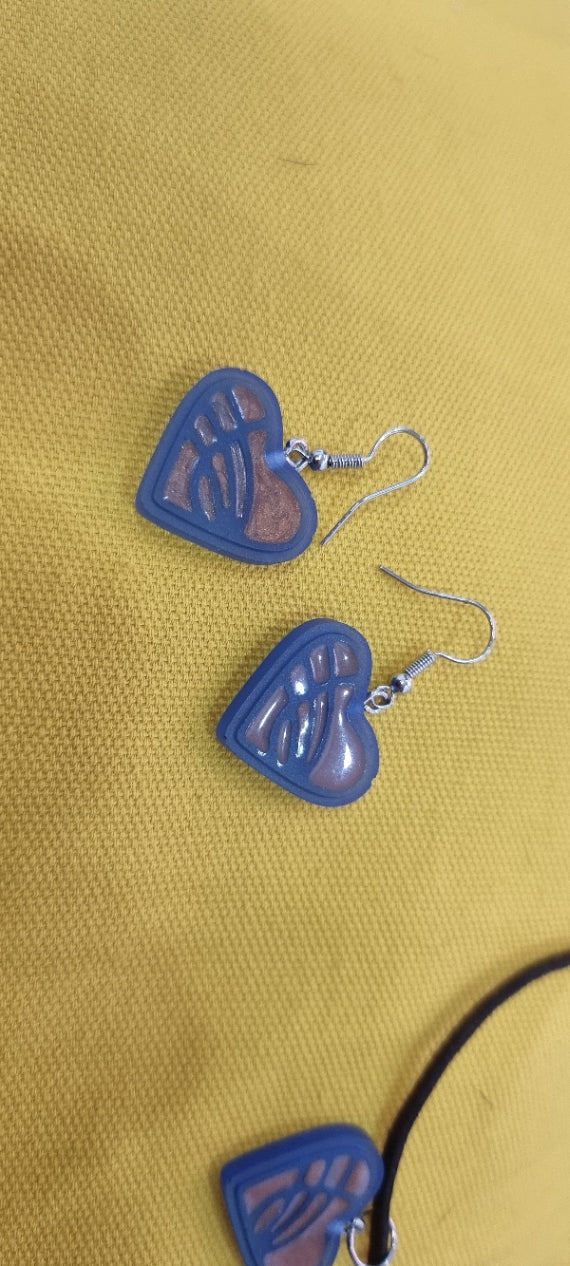 Set “Corazón Artesanal” en Resina Pintada a Mano