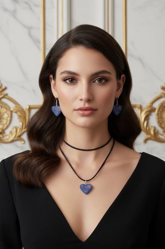 Set “Corazón Artesanal” en Resina Pintada a Mano