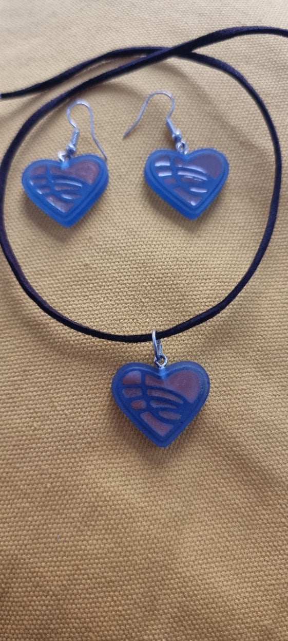 Set “Corazón Artesanal” en Resina Pintada a Mano