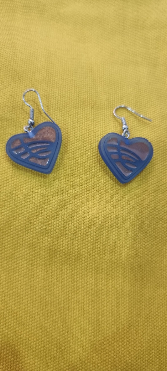 Set “Corazón Artesanal” en Resina Pintada a Mano