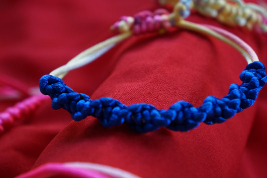 Pulseras Artesanales de Tela Spirale Blu